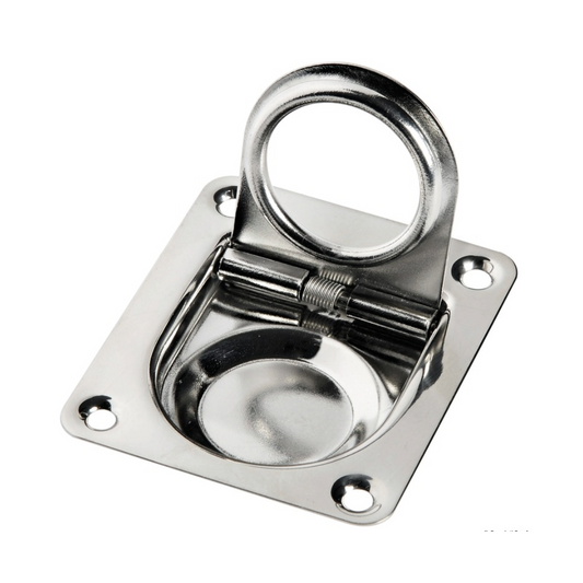 Alzapagliolo a incasso in acciaio inox con maniglia 38 x 40 mm