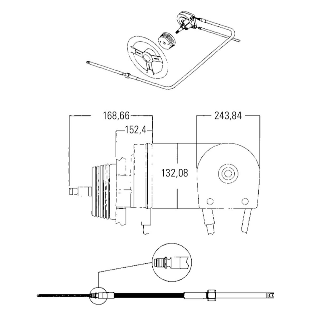 T67 mechanical steering for M58 single cable