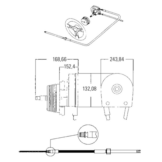 Timoneria meccanica T67 per monocavo M58