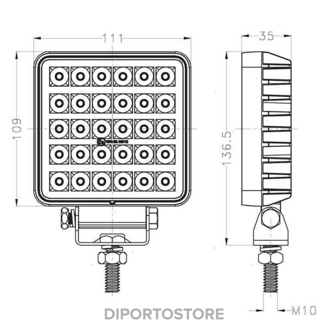 Faro da coperta LED 30 Watt bianco 12-24V