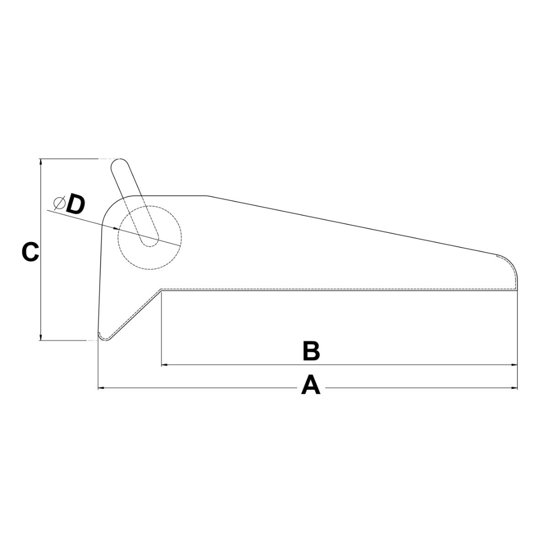 Musone di prua 230 mm inox con ferma ancora