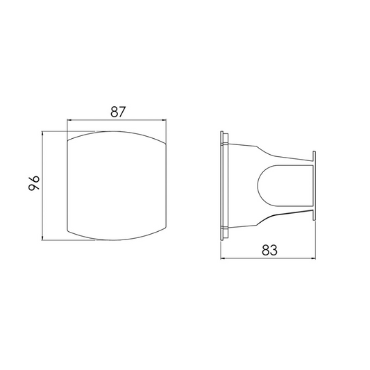 Box porta doccetta ovale bianco RAL 9003