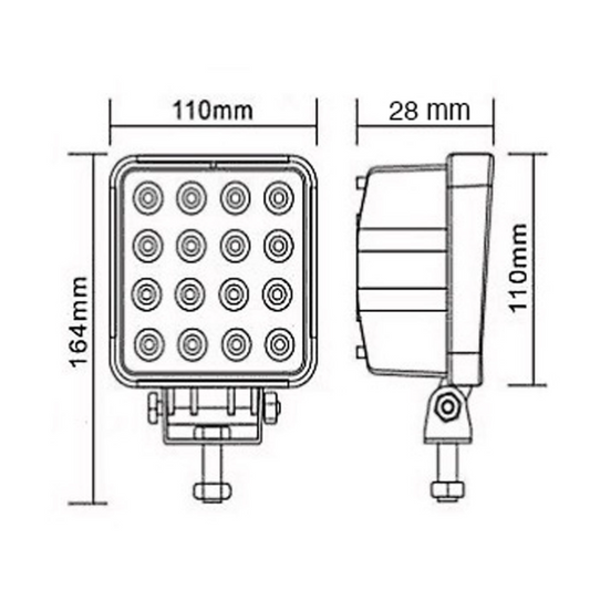 Faro proiettore impermeabile LED 2880 lumen