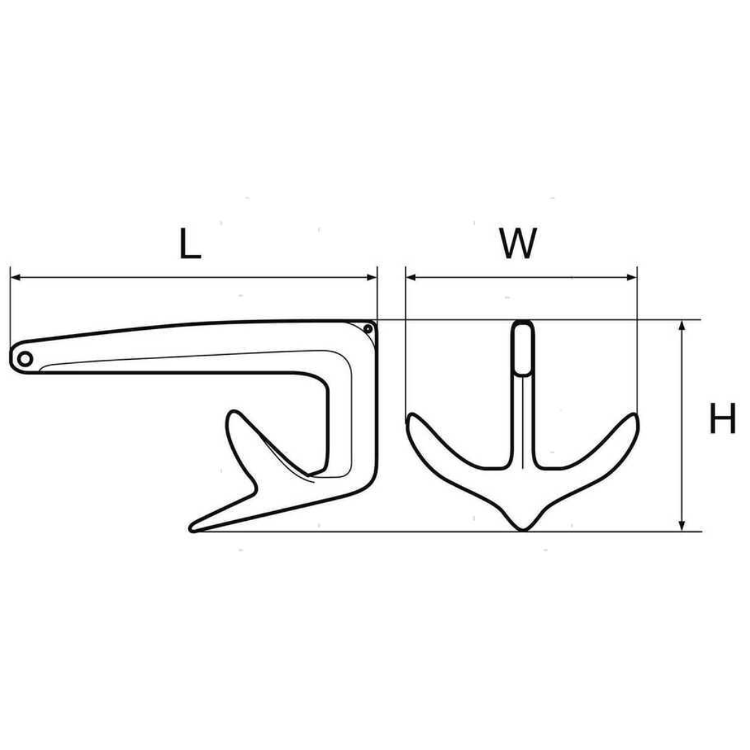 Ancora 3 wing in acciaio inox
