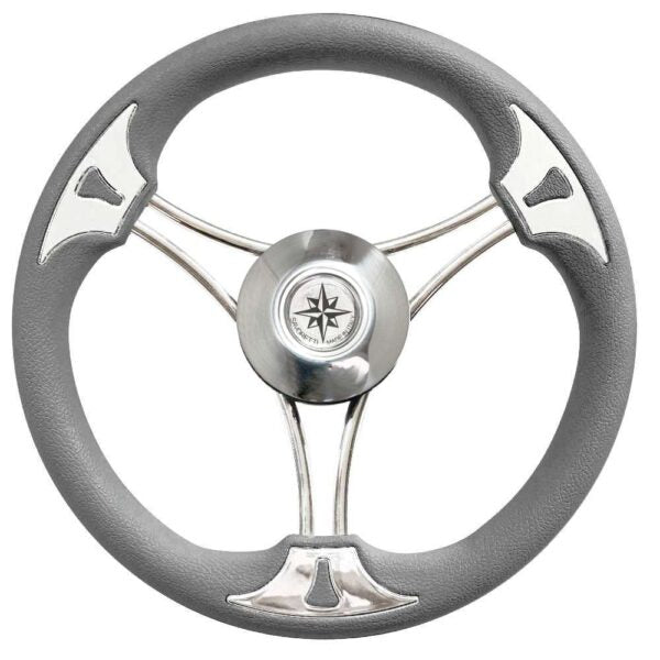 T22 Grey 6-spoke stainless steel polyurethane steering wheel