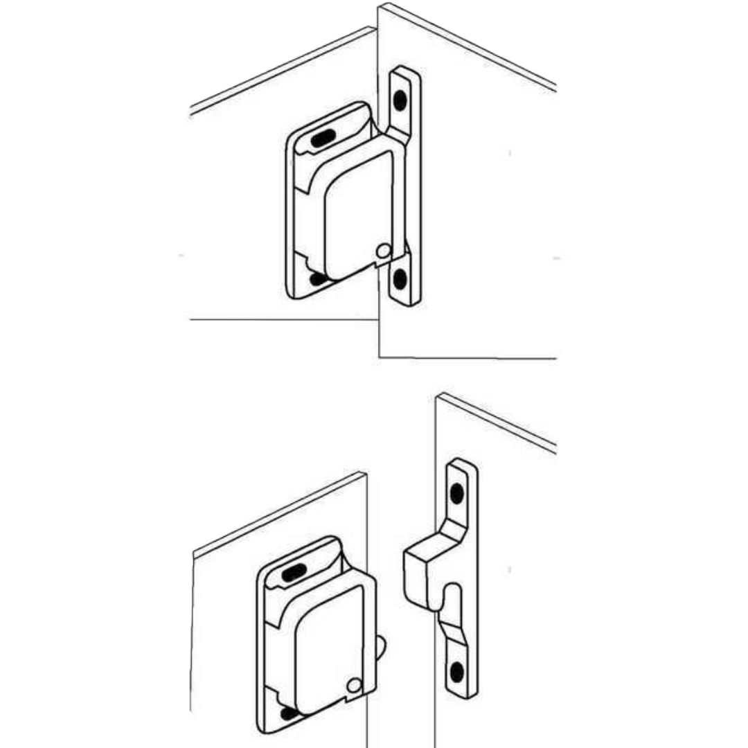 Fermantine arresto a spinta 48 x 28 mm per sportelli