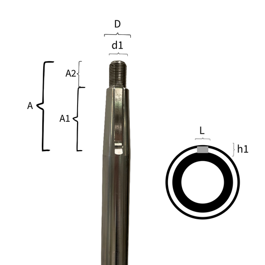 Asse portaelica in acciaio inox diametro 30 mm
