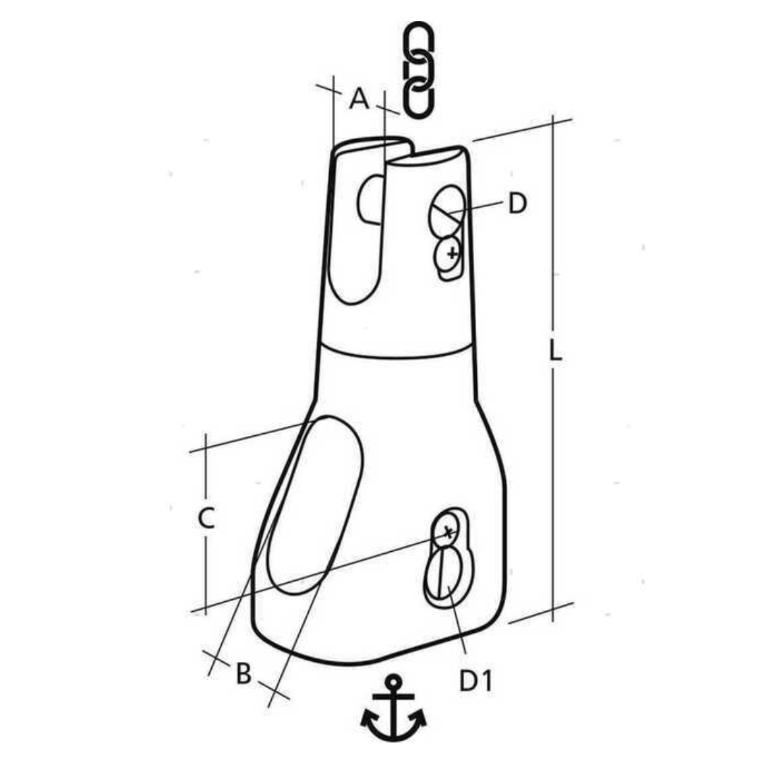 Giunto girevole rinforzato in acciaio inox Douglas