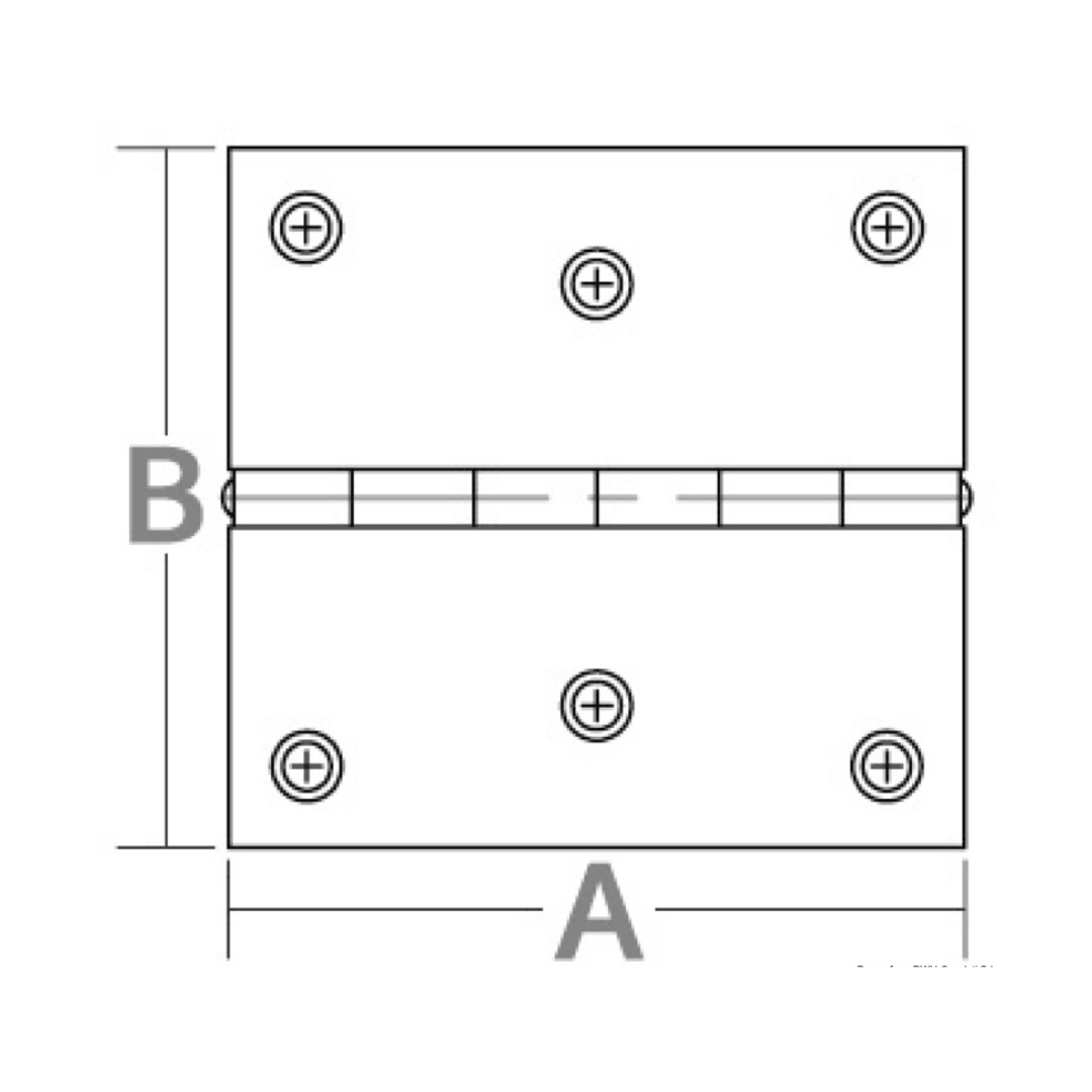 Stainless steel hinge 38 x 33 mm