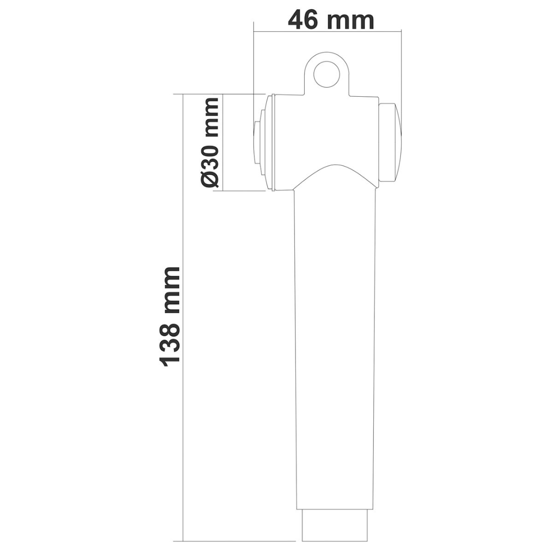 White push-button shower head with brass head