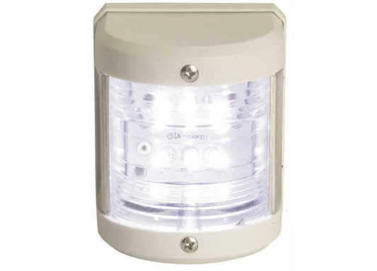 Fanali di navigazione MEDI LED 12V in plastica bianca e acciaio inox