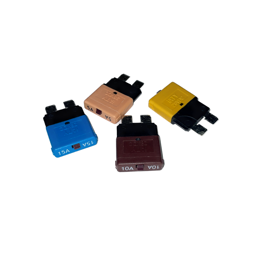 Fusibile a lama automatico reinseribile con pulsante