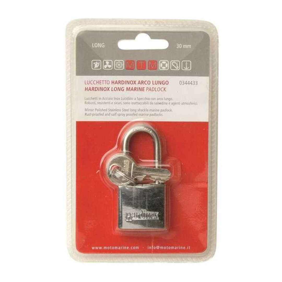 Lucchetto in acciaio inox collo lungo 30 mm