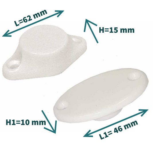 Fermaporte magnetico fisso in plastica bianca MAG-PF1