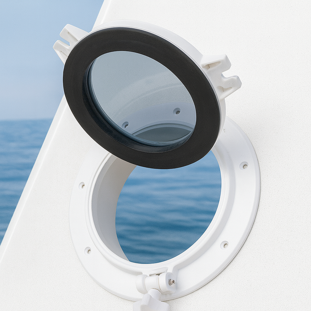 Oblò tondo apribile vetro temprato