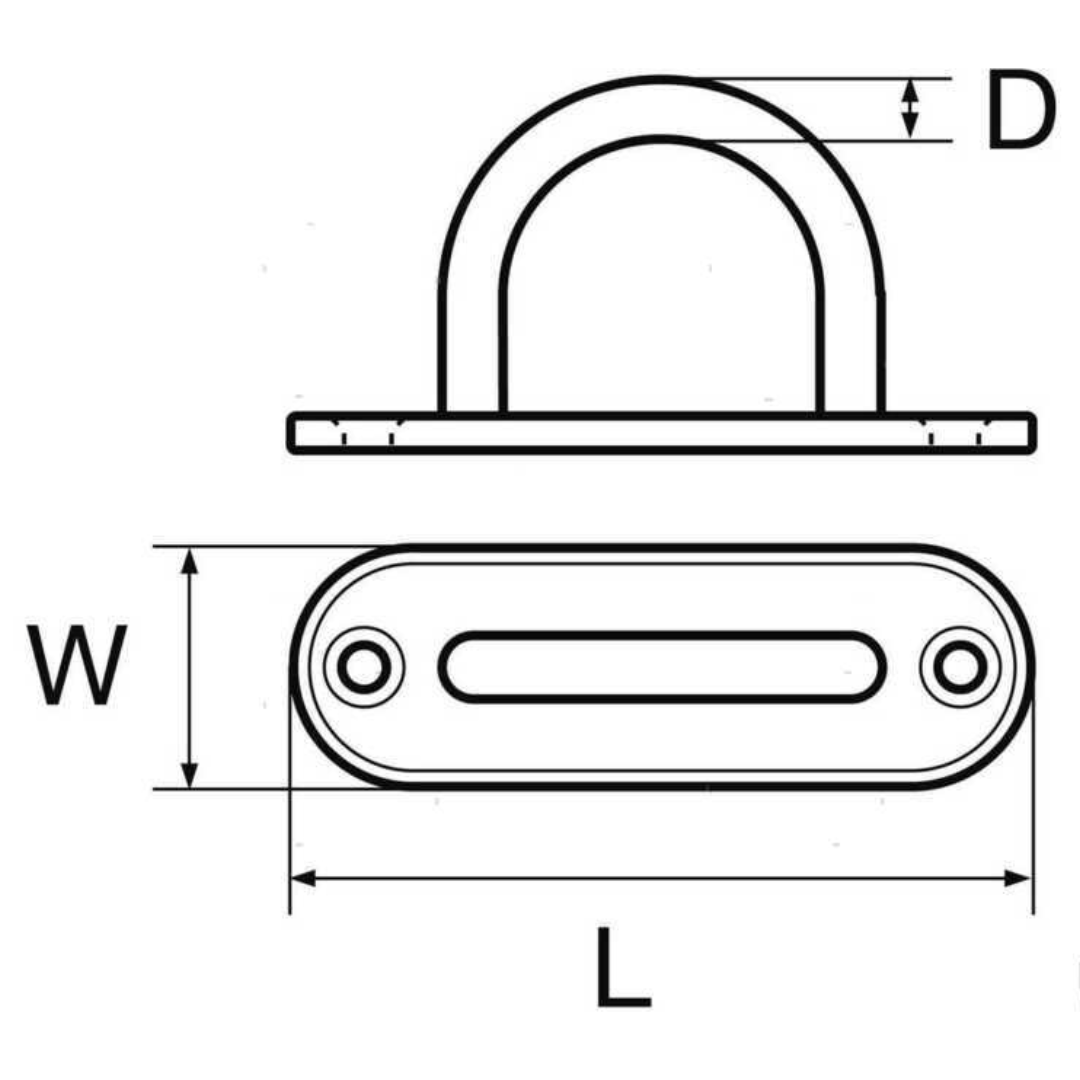 Ponticello su piastra 2 fori in acciaio inox