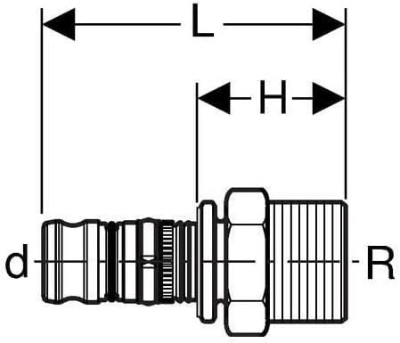 Raccordo Mepla multistrato in ottone filetto maschio tubo a pressare