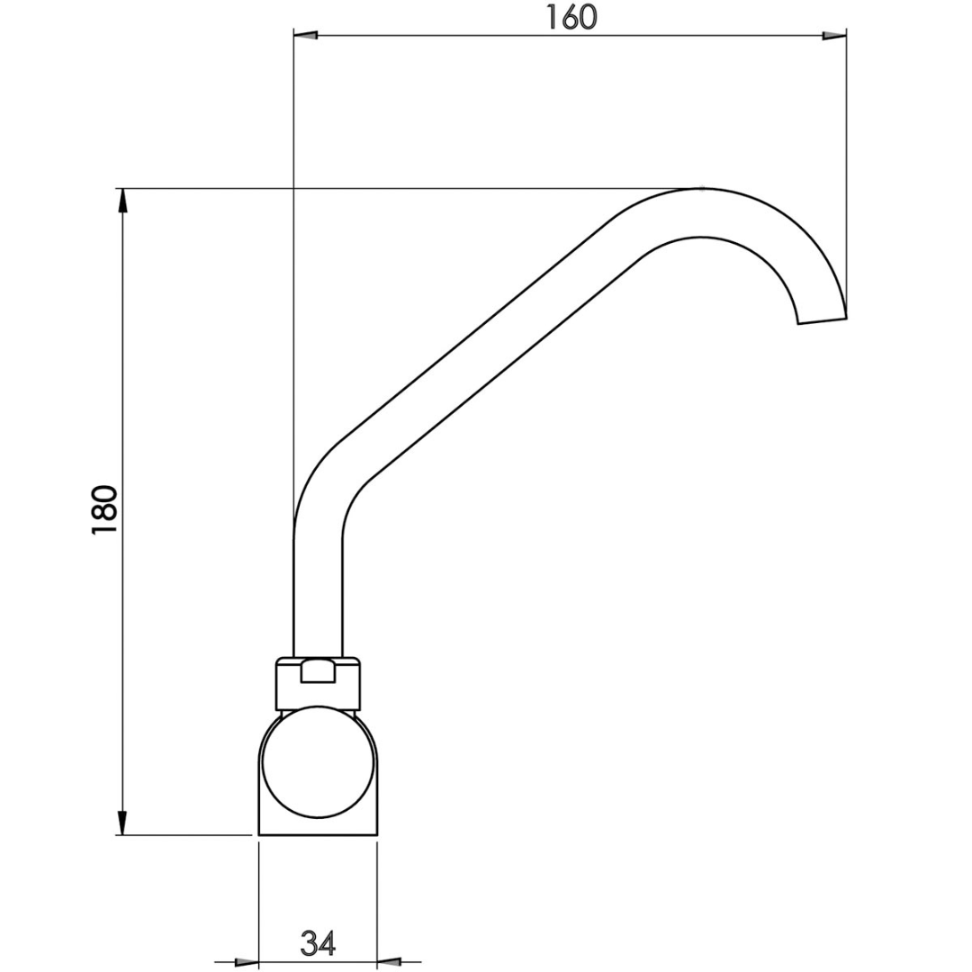 Folding tap with high spout