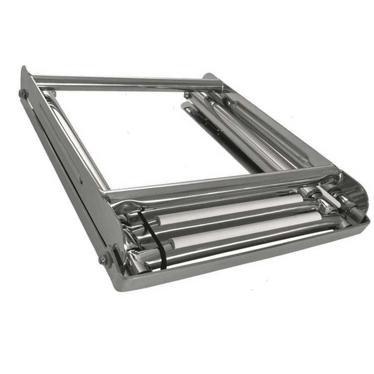 Scaletta inox 3 gradini sotto plancia con blocco