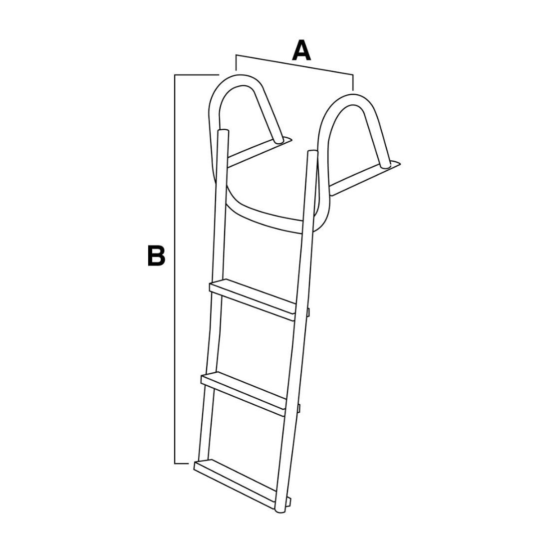 Stainless steel ladder with 3-step handrail (Narrow)