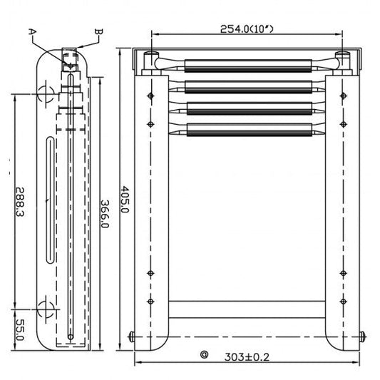 Scaletta inox 4 gradini a scomparsa sotto plancia con blocco