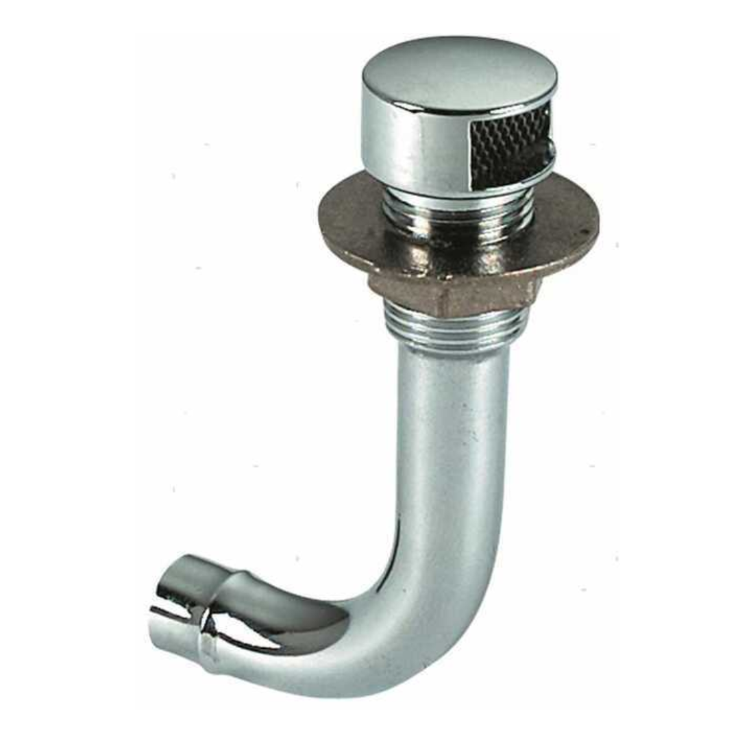 RINA 90° fuel vents in chromed brass with Ø 16 mm hose connection