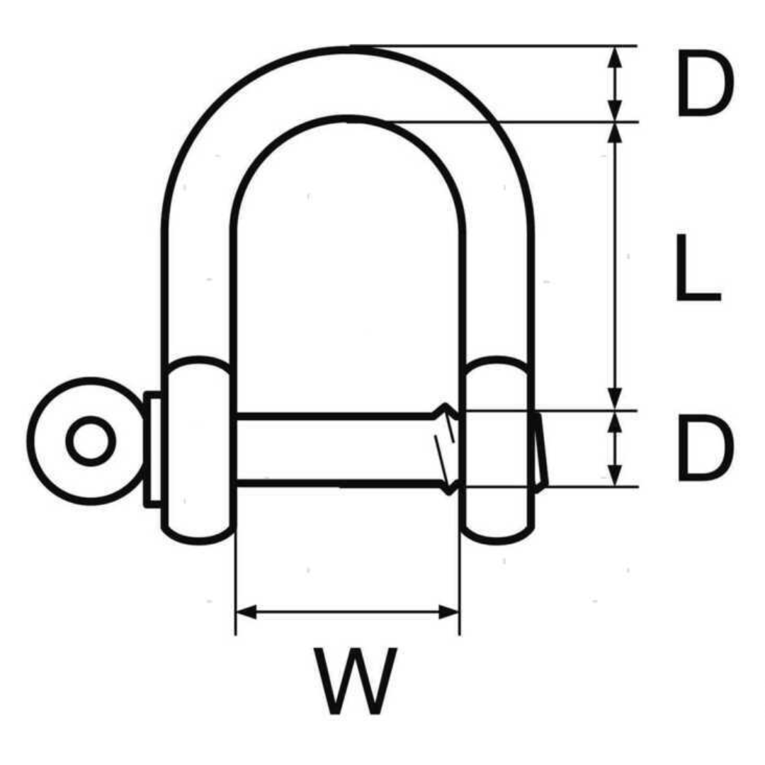 Stainless steel straight shackle