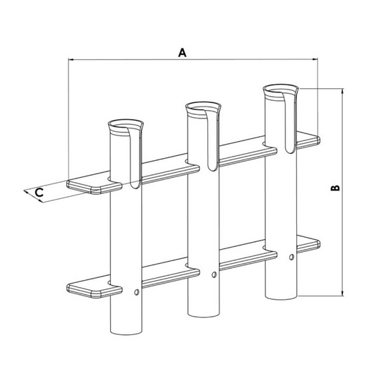 Rack portacanne 3 posti a parete in plastica