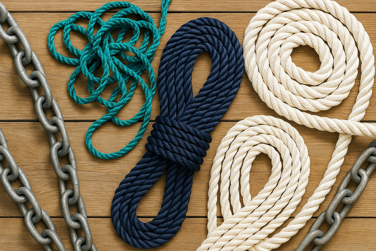 Cime, catene, corderia per barca