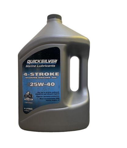 Olio Quicksilver SAE 25W-40 per motori entrobordo e entro/fuoribordo.