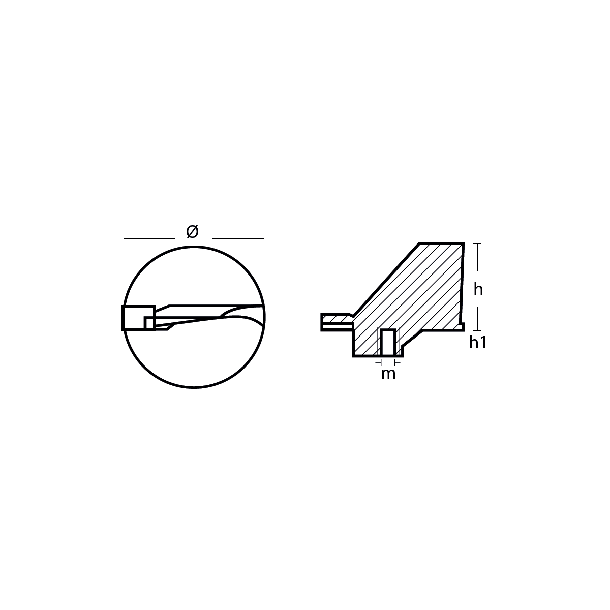 Anodo a Pinna in Alluminio Yamaha 90-200 HP e Selva (Rif. 6E5-45371-01)