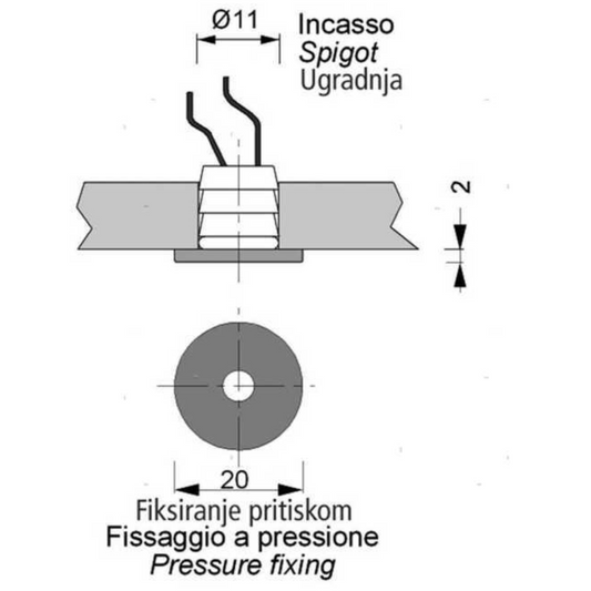 Luce di cortesia Apus-S LED stagna IP67
