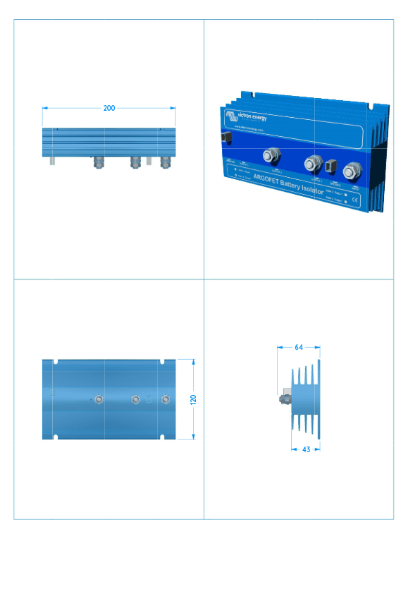 Ripartitore di carica Argofet 200 A per due batterie