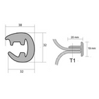 Bottazzo profilo parabordo a T H 36