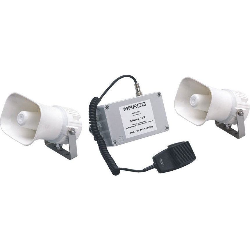 Kit fischio elettronico nautico Marco EMH-2 con doppio altoparlante