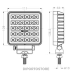 Faro da coperta LED 30 Watt bianco 12-24V