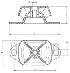 Supporto motore entrobordo VETUS serie K 120 x 60 mm
