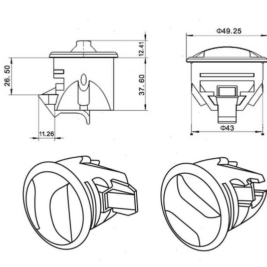 Chiusura a spinta JFturn Ø 43 mm