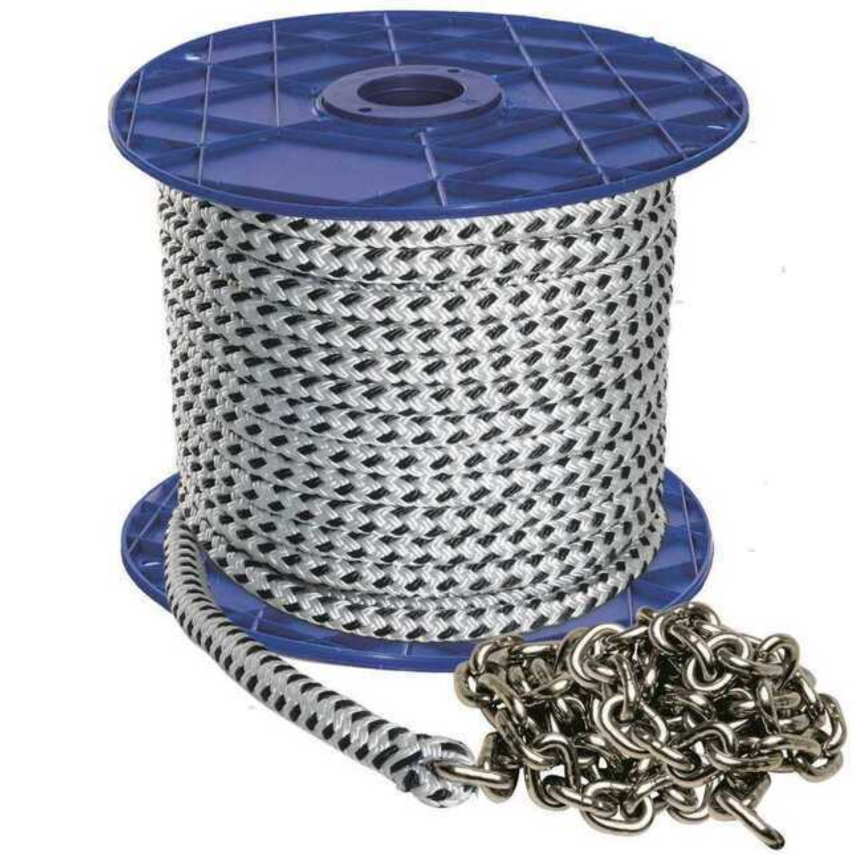 Kit ancora inox , catena calibrata Inox + treccia