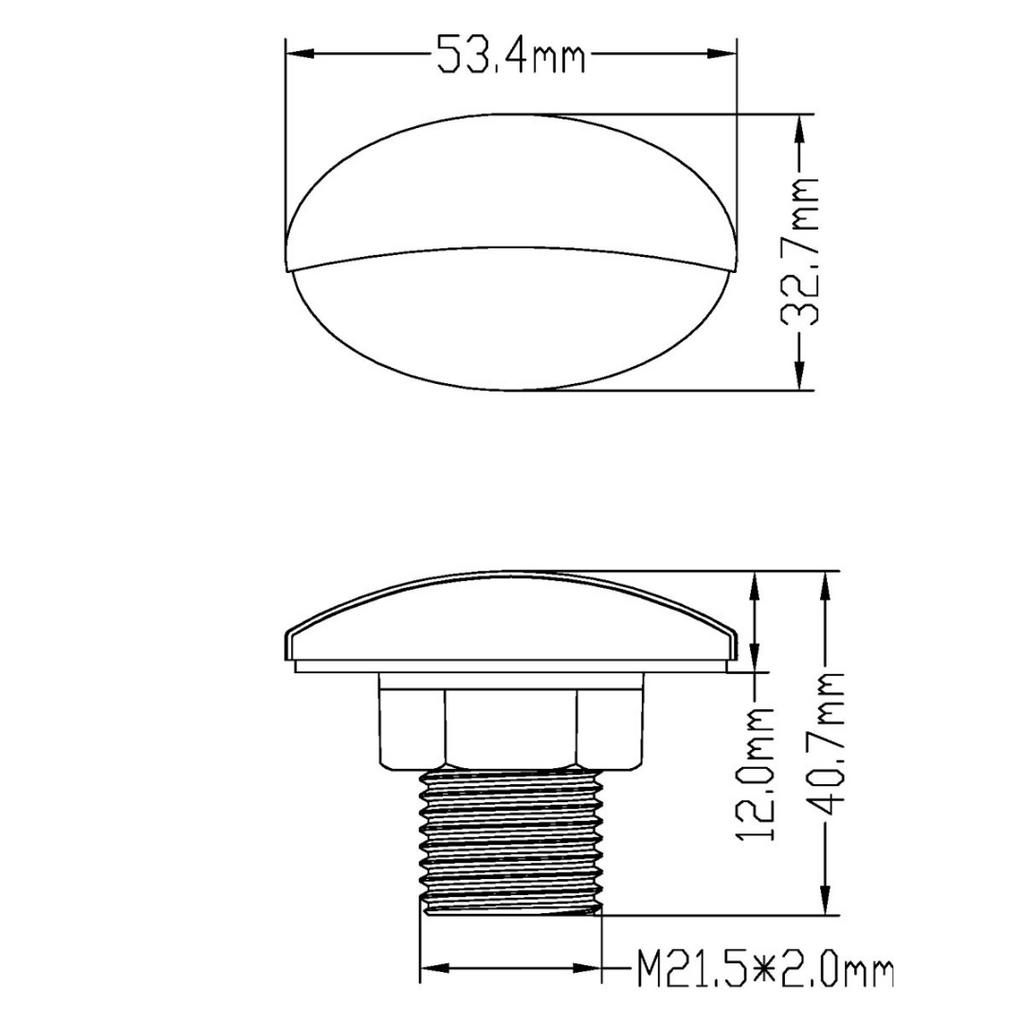 Luce di cortesia ovale a 2 LED Blu 12v