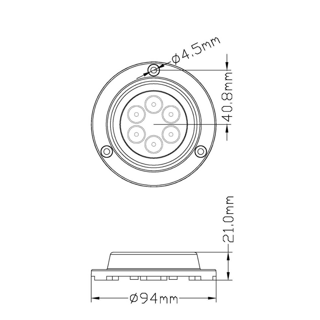 Luce in acciaio inox subacquea bianca 6 Led