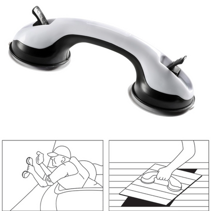 Handle with suction cups for washing/floors 