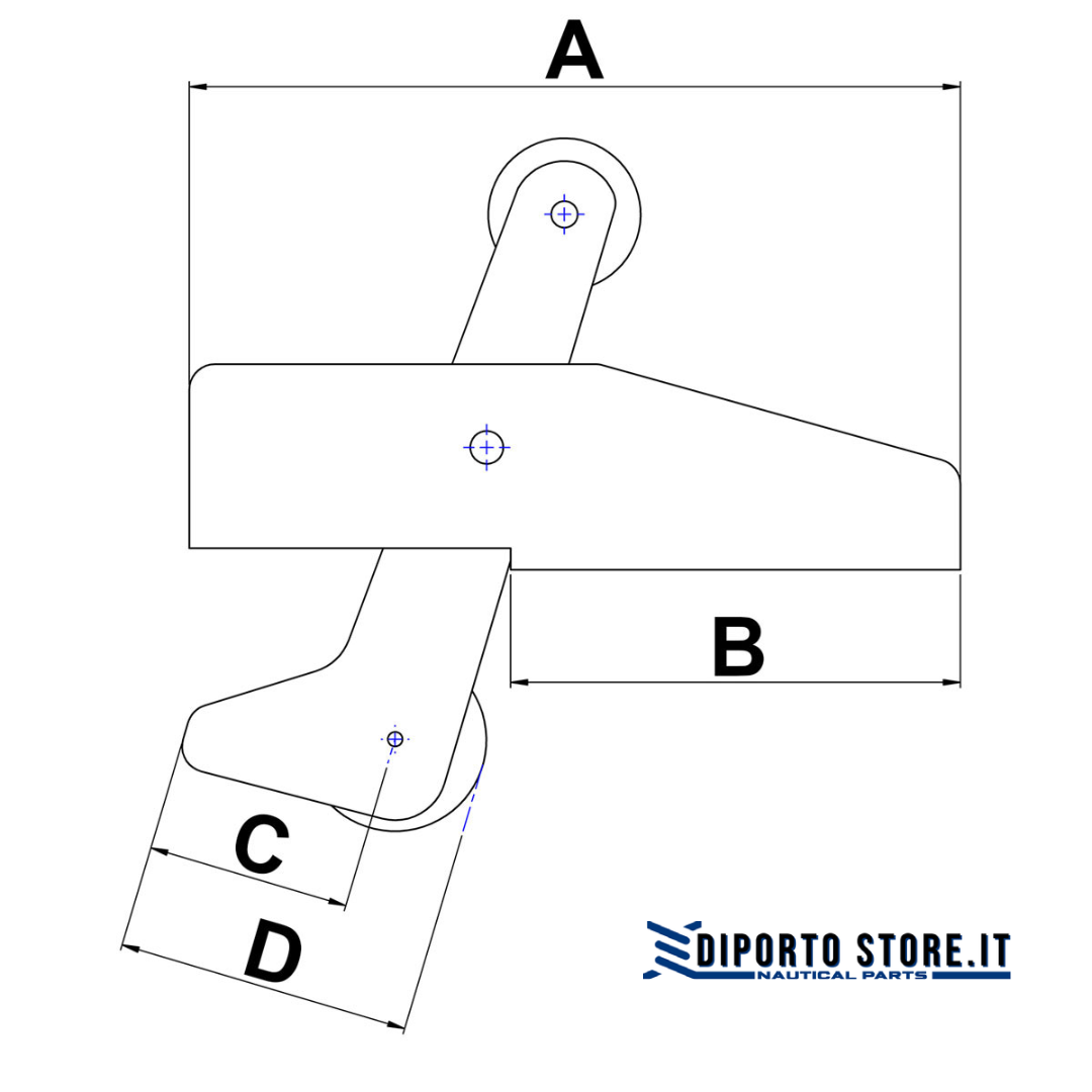 Musone basculante inox per ancore 5-8 Kg