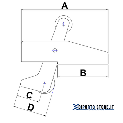 Musone basculante inox per ancore 5-8 Kg