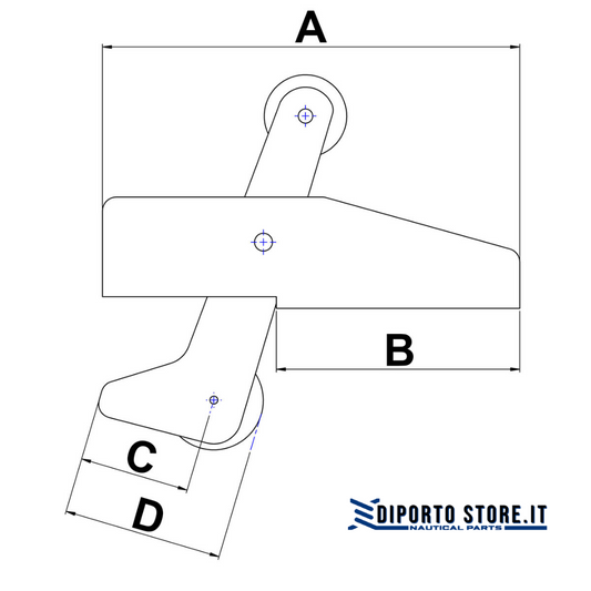 Musone basculante inox per ancore 5-8 Kg