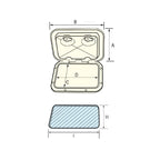 Sportello bianco con maniglie cromate 460x525 mm