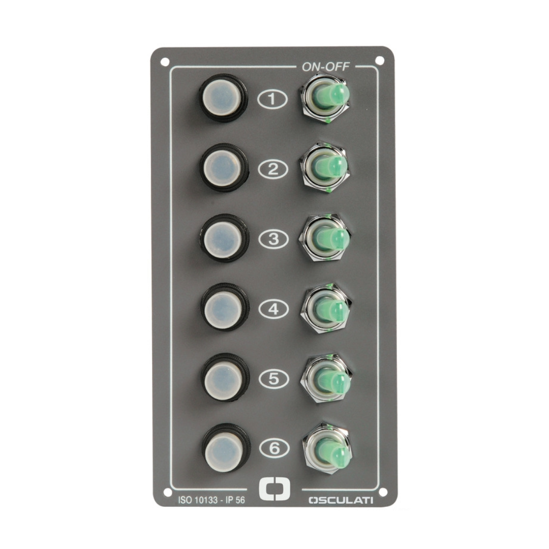 Pannello Elite Osculati 6 pulsanti luminosi a leva 170 x 90mm