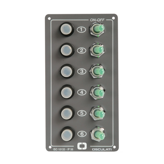 Pannello Elite Osculati 6 pulsanti luminosi a leva 170 x 90mm