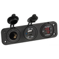 Presa tripla USB-A USB-C + Voltometro/Amperometro + Accendisigaro 12V