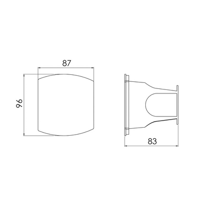 Oval shower box, white RAL 9003